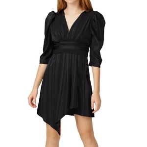 J.O.A. Pleated V-Neck Dress